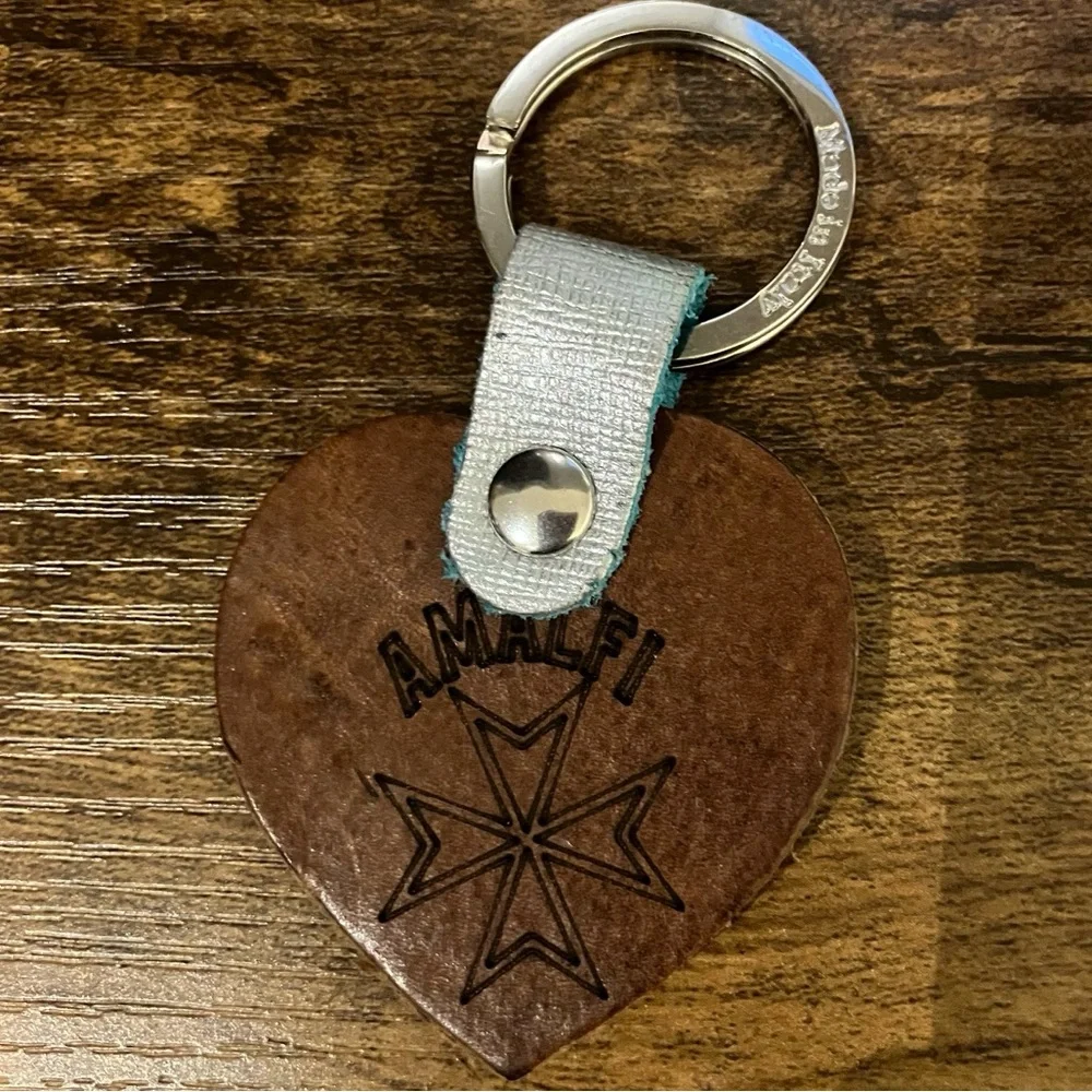 Genuine Leather Almalfi Heart Keychain Purse Charm NWOT
